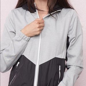 Gray/Black/White Zip Up Hoodie